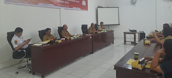 RAPAT EVALUASI KEGIATAN DINAS PERUMAHAN DAN KAWASAN PERMUKIMAN, PERHUBUNGAN SERTA LINGKUNGAN HIDUP KABUPATEN NIAS SEMESTER I TA. 2024